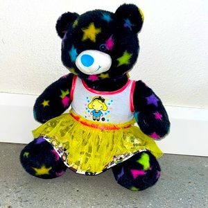 Black Build-A-Bear with Rainbow Stars